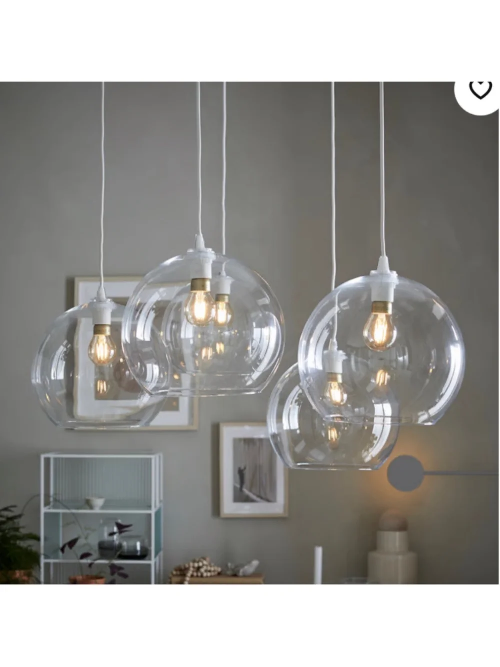 Ikea JAKOBSBYN Pendant lamp shade, clear glass, 12 